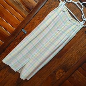 VTG Marisa Christina pastel gingham midi skirt size 8